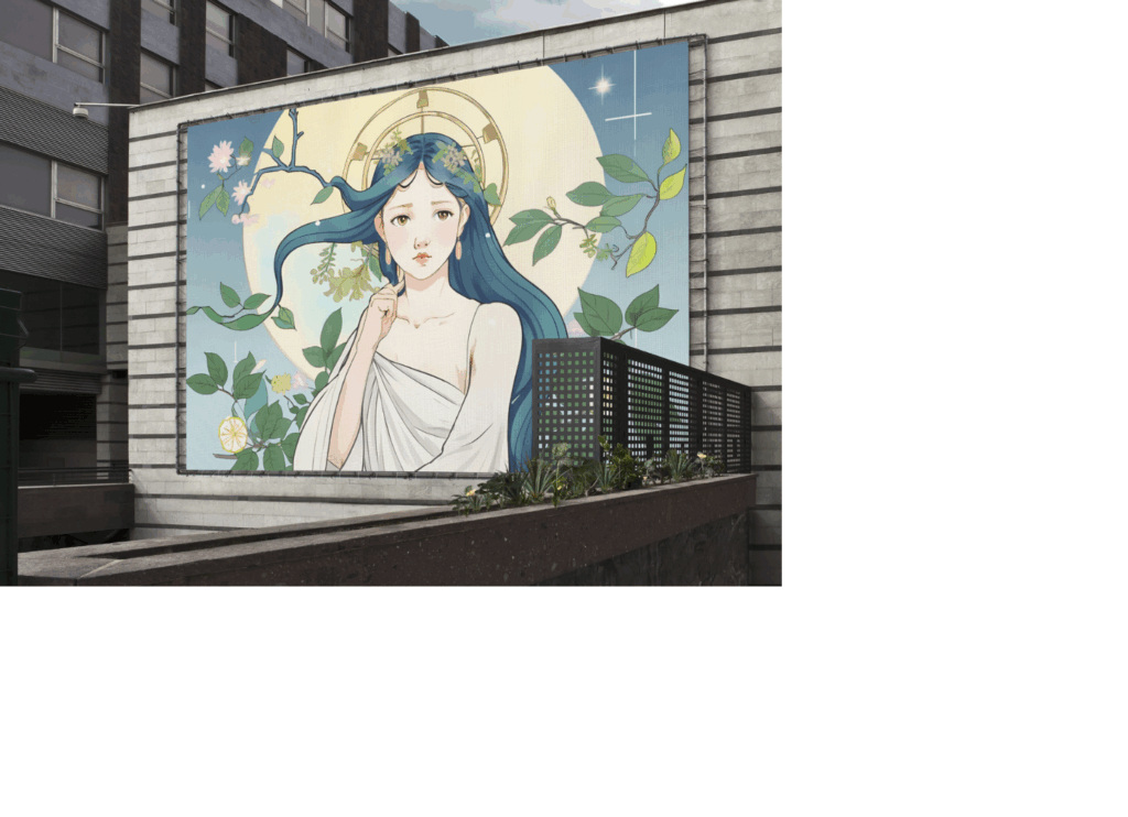 【月は唄い、星は夢見る】moonstar星奈 初のオンラインギャラリー展。星座を擬人化したイラストが街中に飾られている。第二部。
