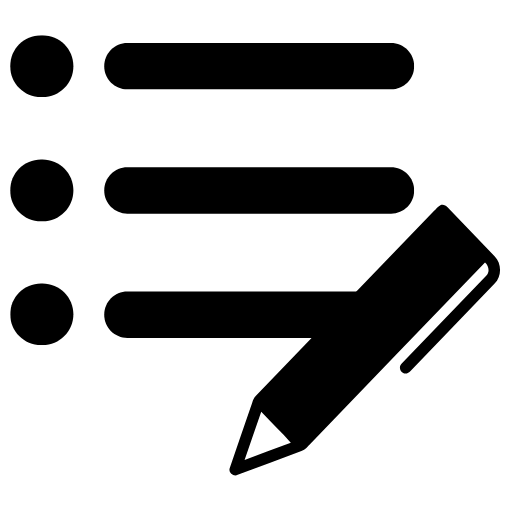 目次のアイコン。鉛筆とリスト。